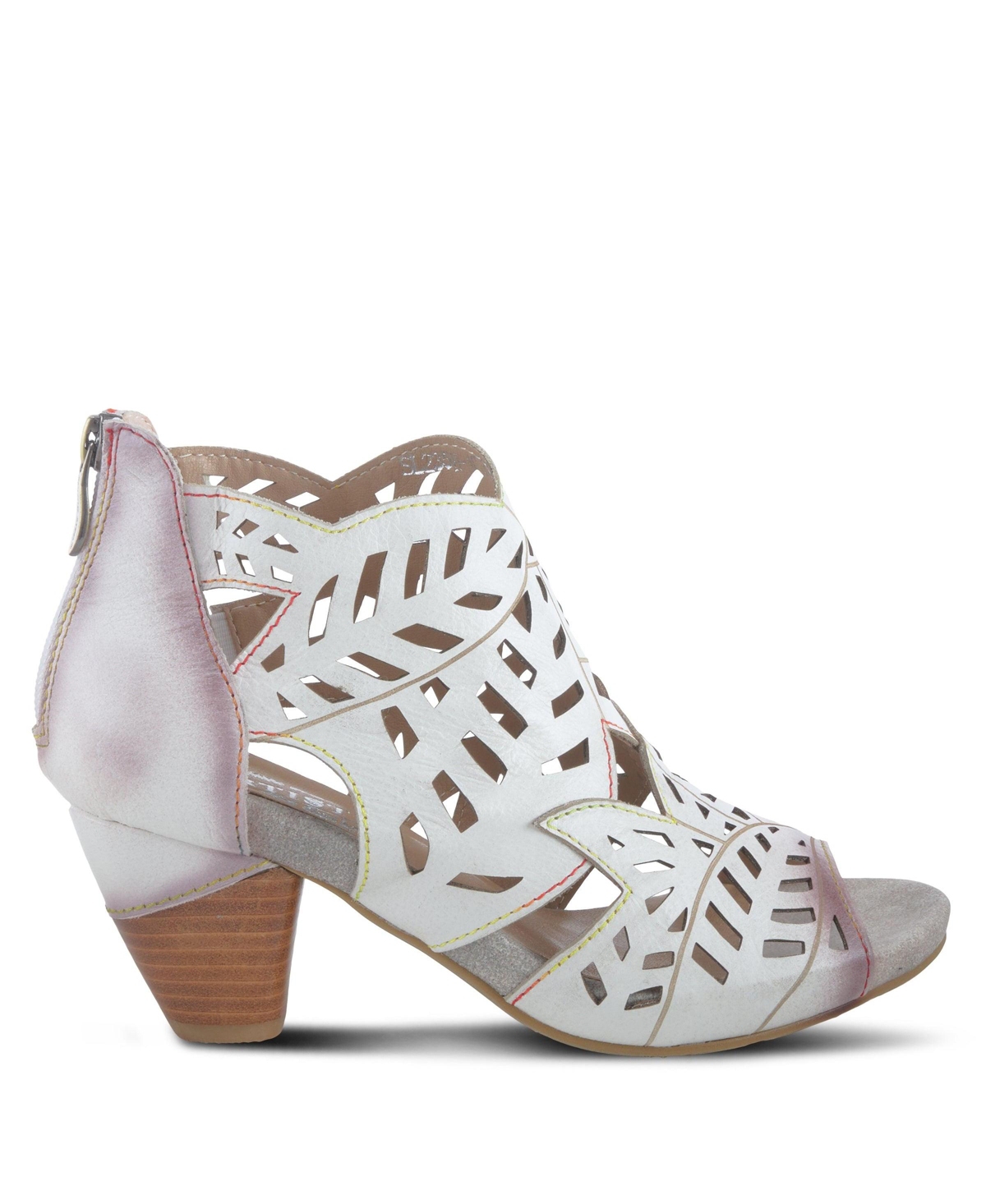 L Artiste Women s Icon Laser-Cut Leather Bootie with Ombre Edge and Zipper Closure