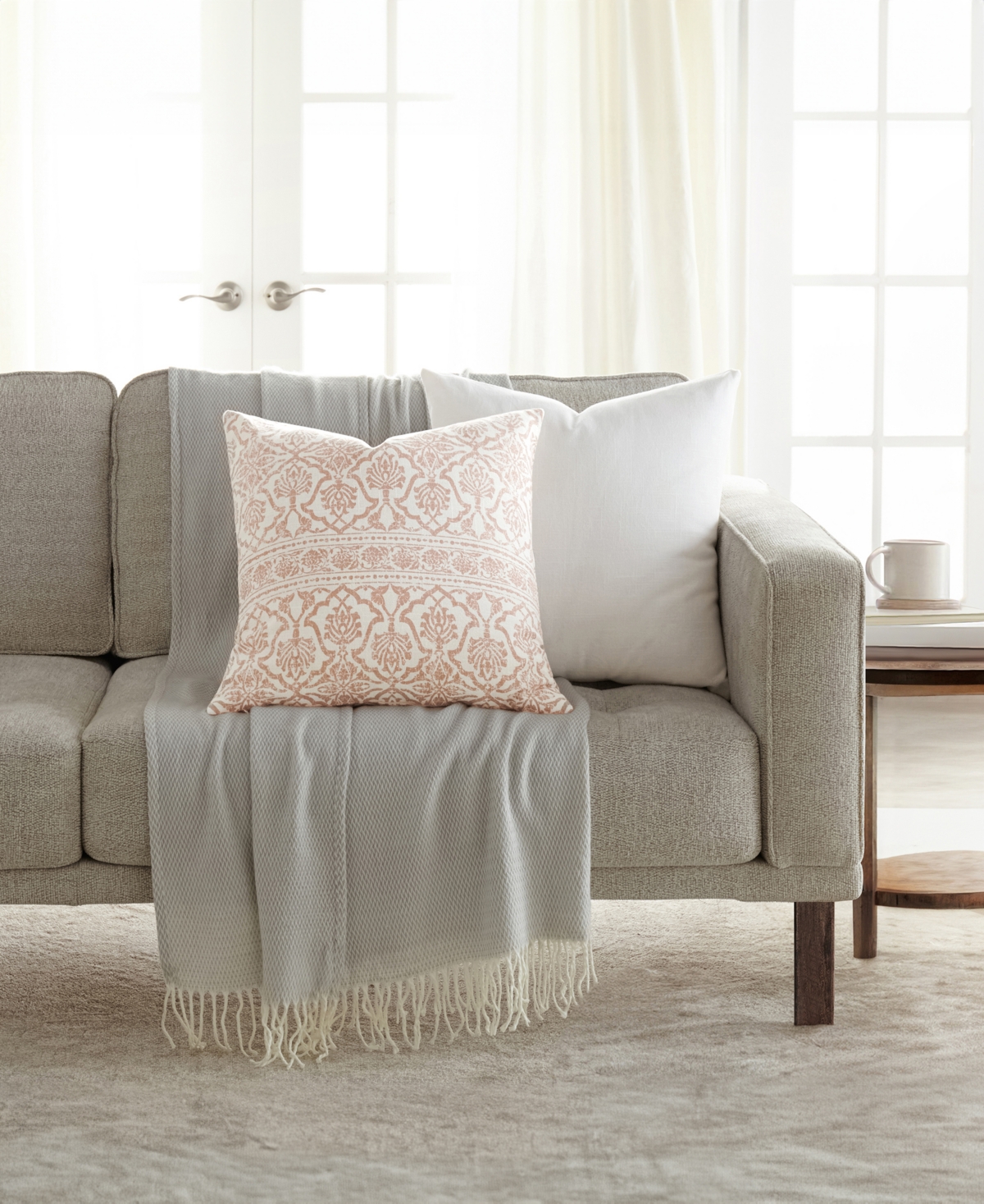 Ienjoy Home Cotton Slub 2-pack Decor Pillows, 20" X 20" In Pink