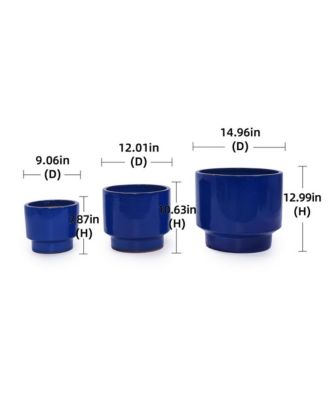Set of 3 Modern Ceramic Planter Pots