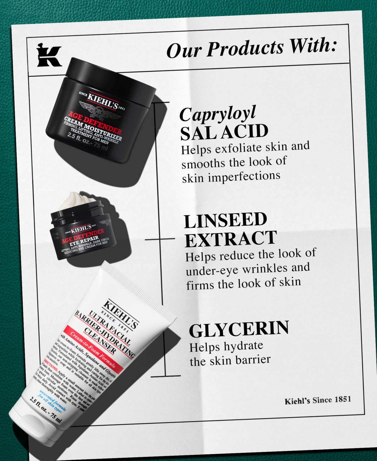 Kiehl's Since 1851 Men's 3-pc. Age Defenders For Him Gift Set In Transparent