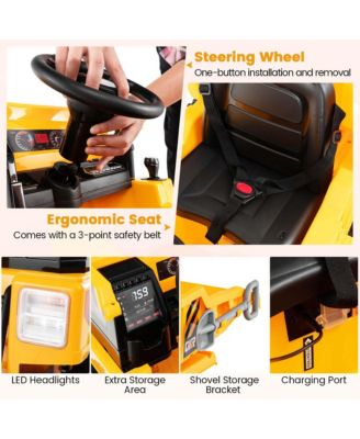 Kids Ride-On Dump Truck with Wireless Connection Music LED Lights Soft Start