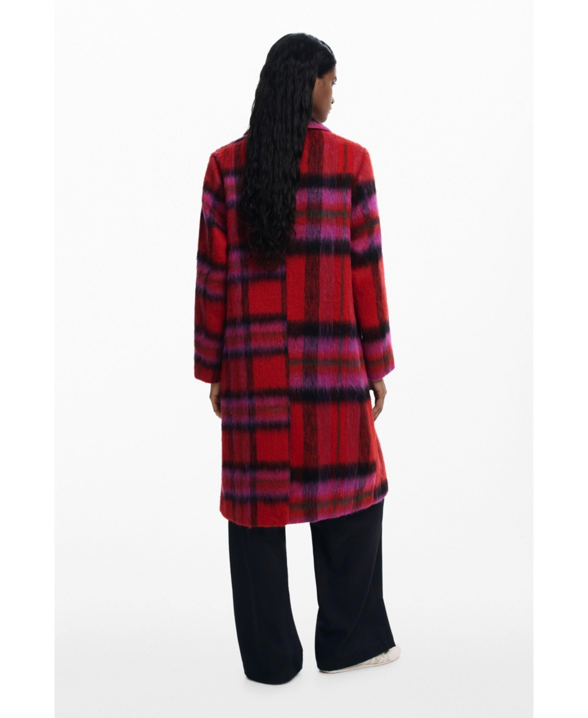 Desigual Women's Red tartan coat