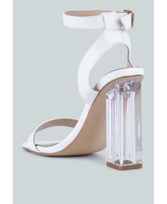 Womens Poloma Clear Block Heel Party Sandals