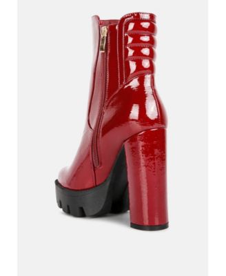 Womens High Key Collared High Heel Ankle Boot