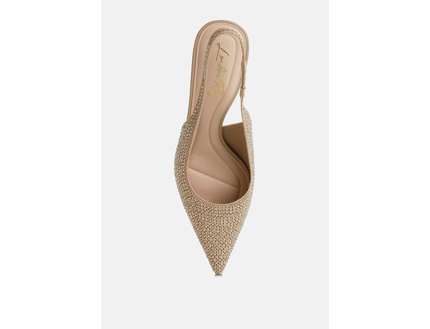 Женские сандалии London Rag Julep Rhinestone Slingback, цвет: Бежевый — фото 5