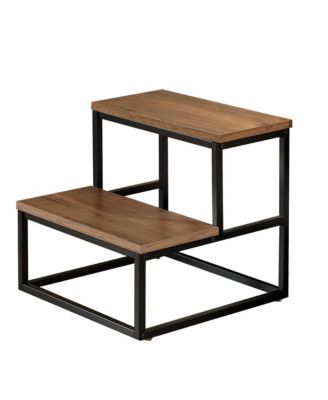 Axel 2-Step Step Stool – Lightweight, Durable & Modern Design Wooden Steps & Metal Frame, Compact Ladder for Adults