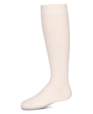 Big Girls Open Work Heart Knee High Socks