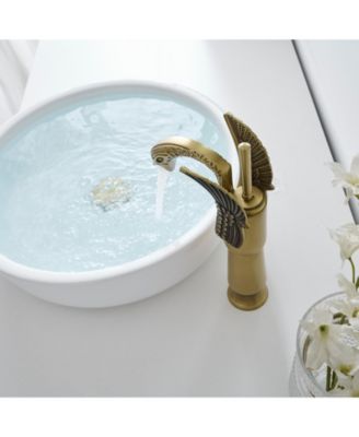 12*12*5 Swan Single Hole Single Handle Bathroom Vessel Sink Faucet With Pop Up Drain