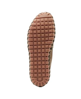 Kathaleta Suede Slip-On Comfort Flats with V-Elastic Notch, Arch Support & Removable Insole