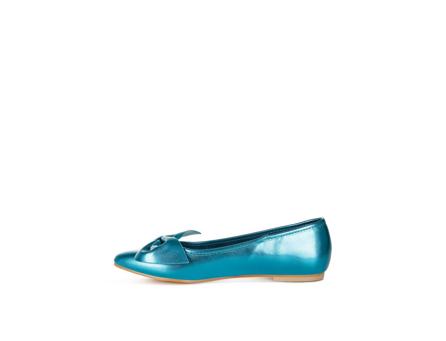 Женские балетки Rag & Co Bromelia Metallic Pleather Bow Ballerinas, цвет: Синий — фото 6