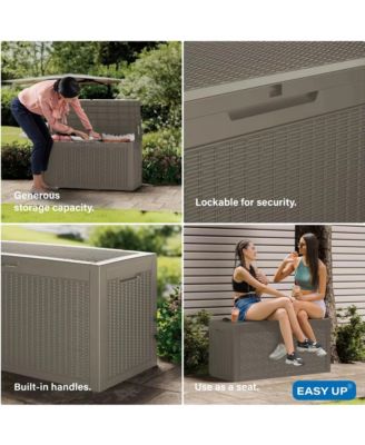 - 100 Gallon Water Resistant Resin Lockable Deck Box