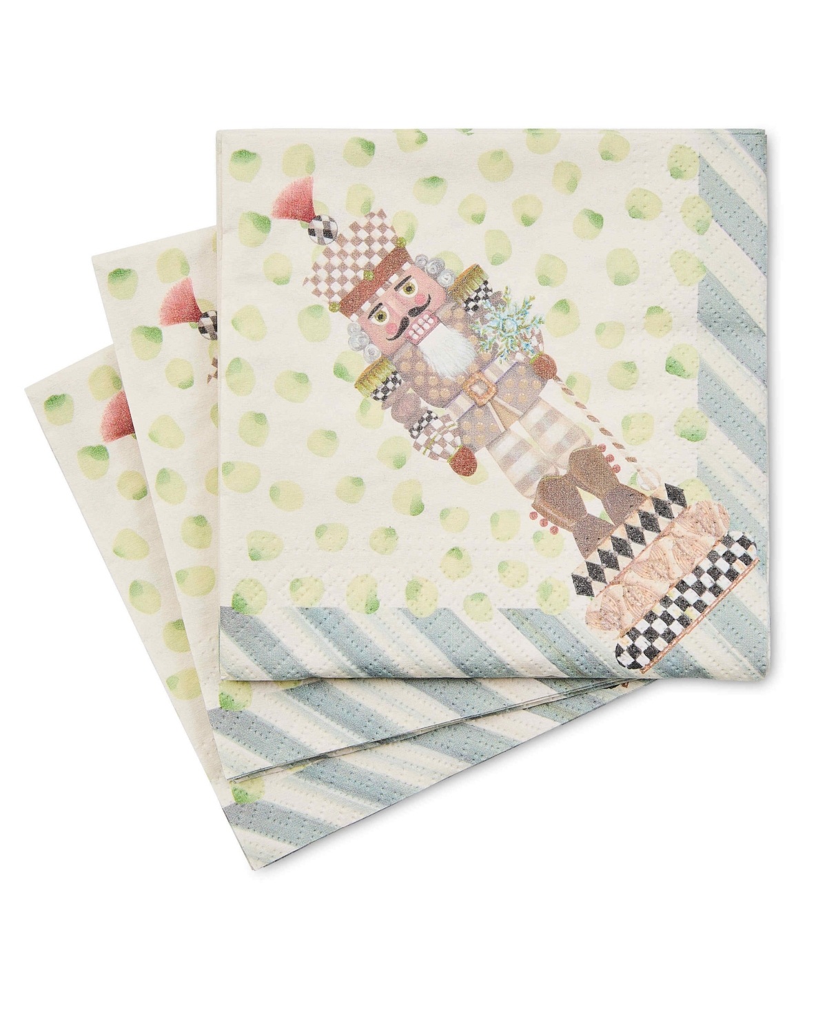Mackenzie-childs Nutcracker Cocktail Paper Napkins, Set Of 20 In Multi