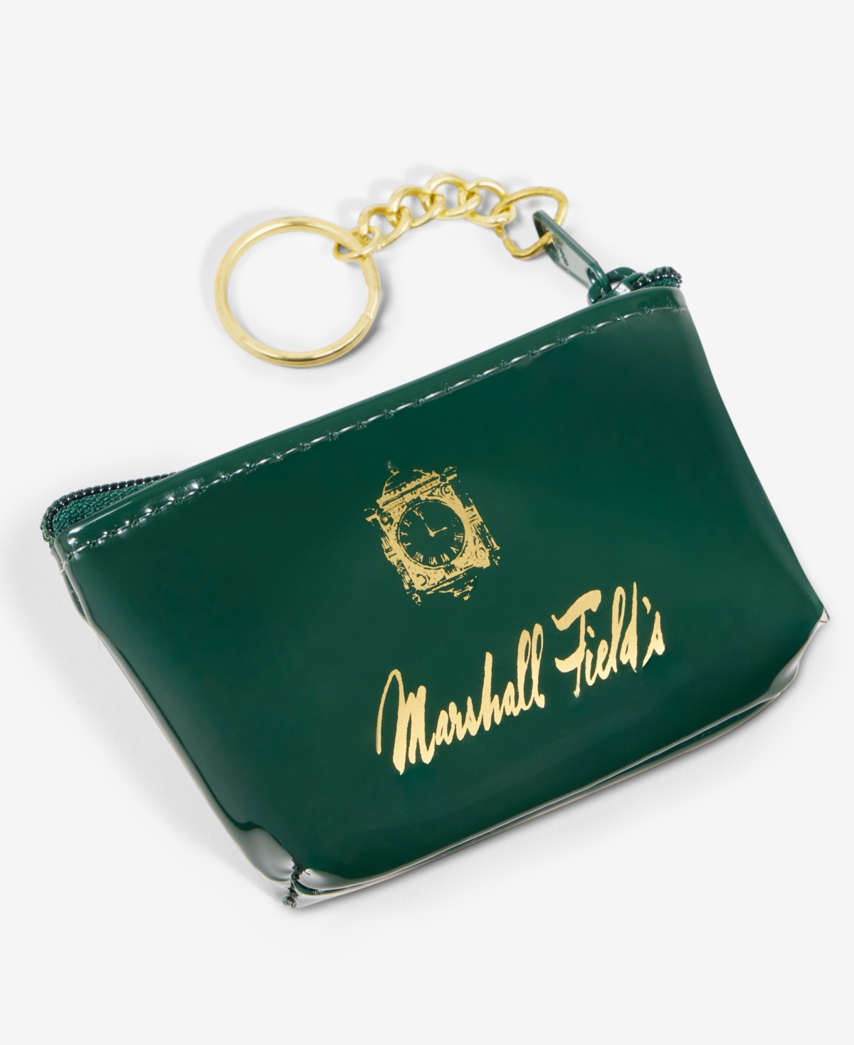 Macy's Marshall Field's Logo Zip Coin Pouch,  Exclusive In Green