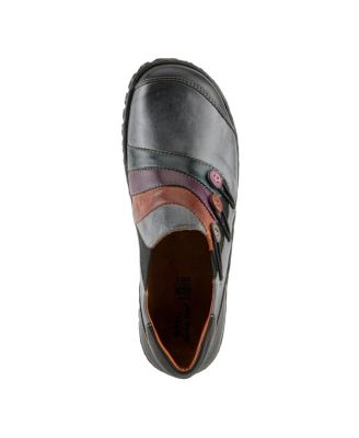 Neeta Colorblock Leather Slip-On Shoe with Removable Insole and Flexible Comfort Sole