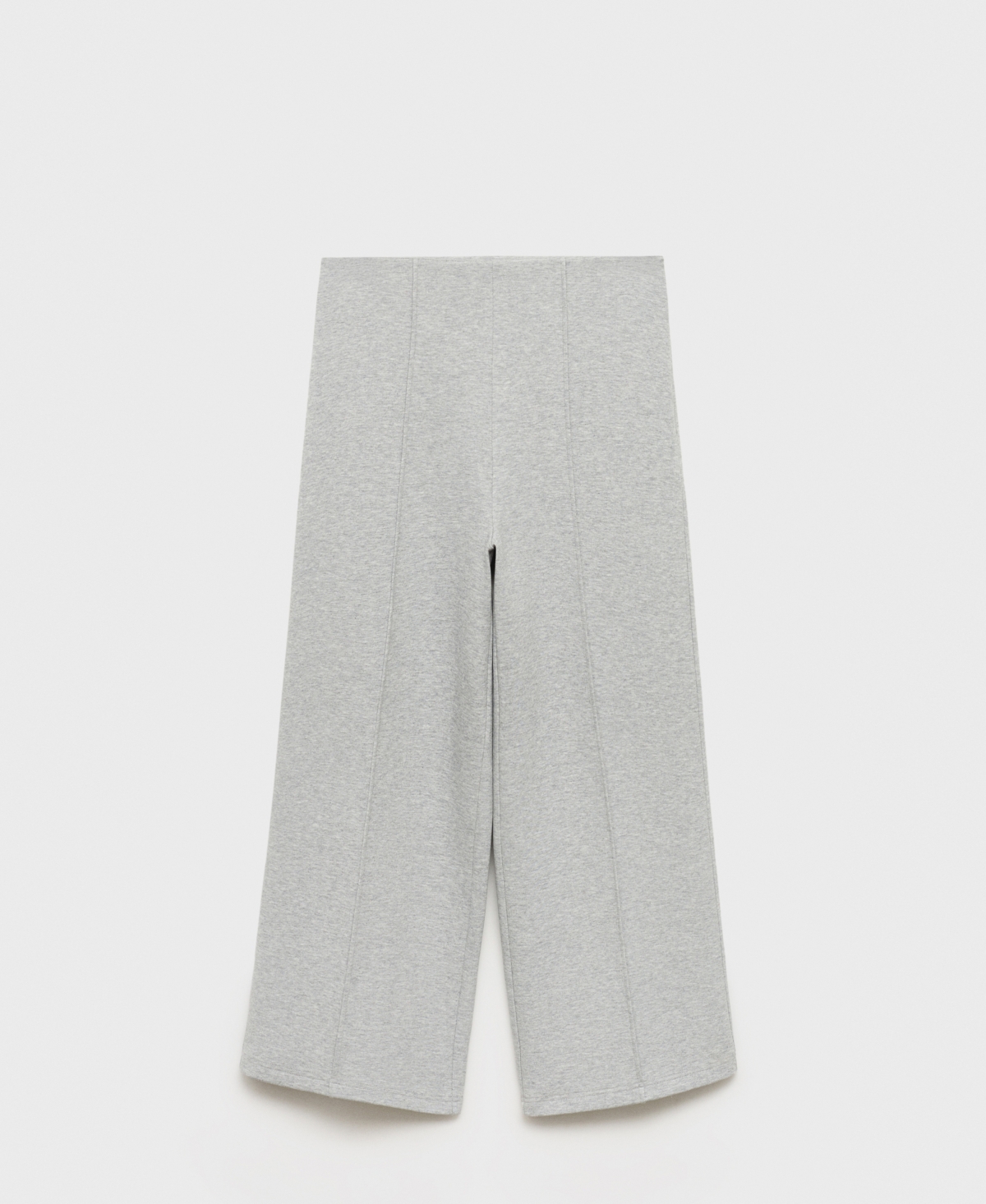 Mango Wide Leg Crop Pants In Gray