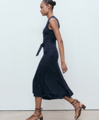 Women's Belt Midi Dress