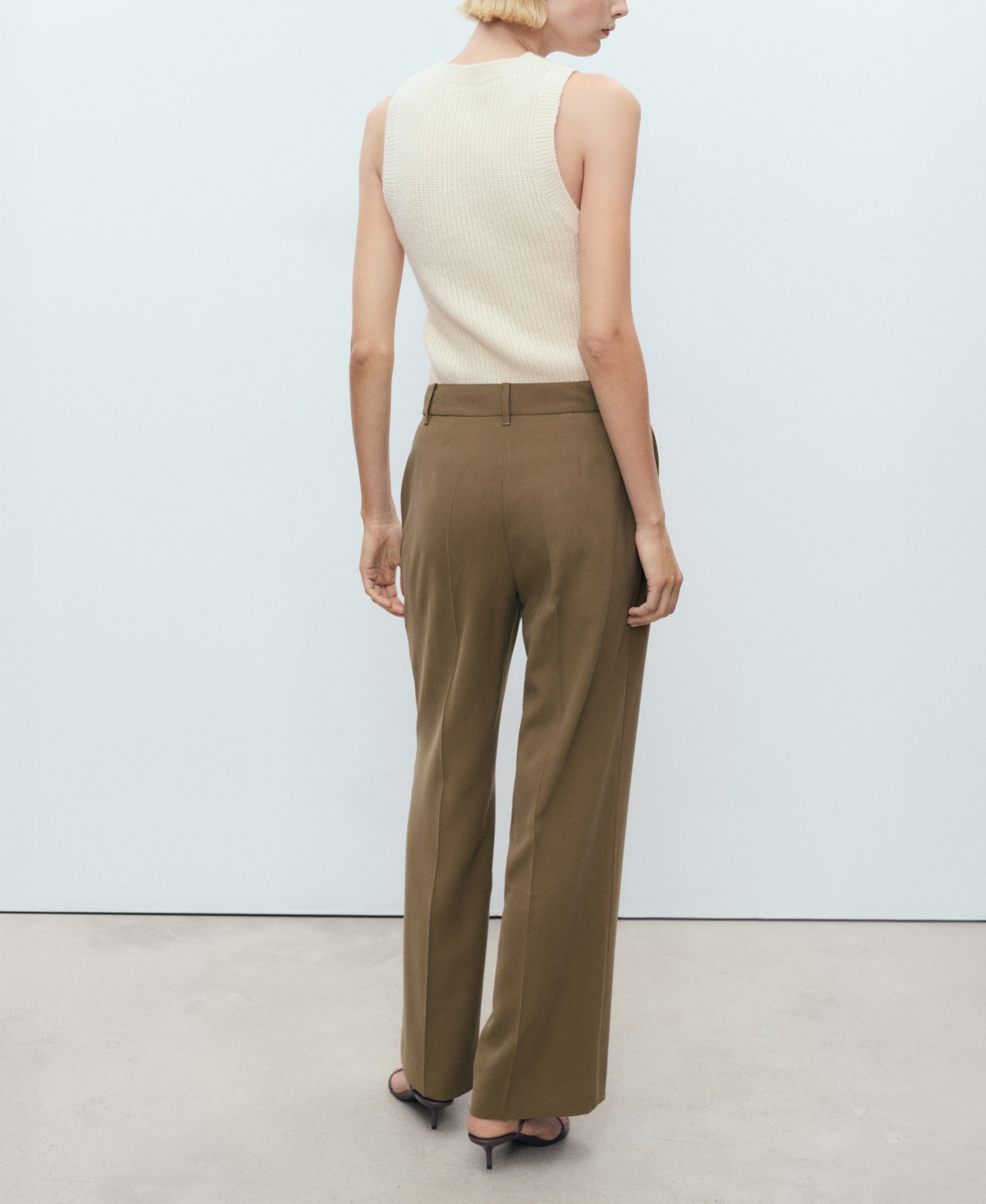 Mango Women's Straight Mid-Rise Pants