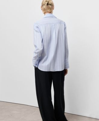 Women's Lapels Striped Shirt