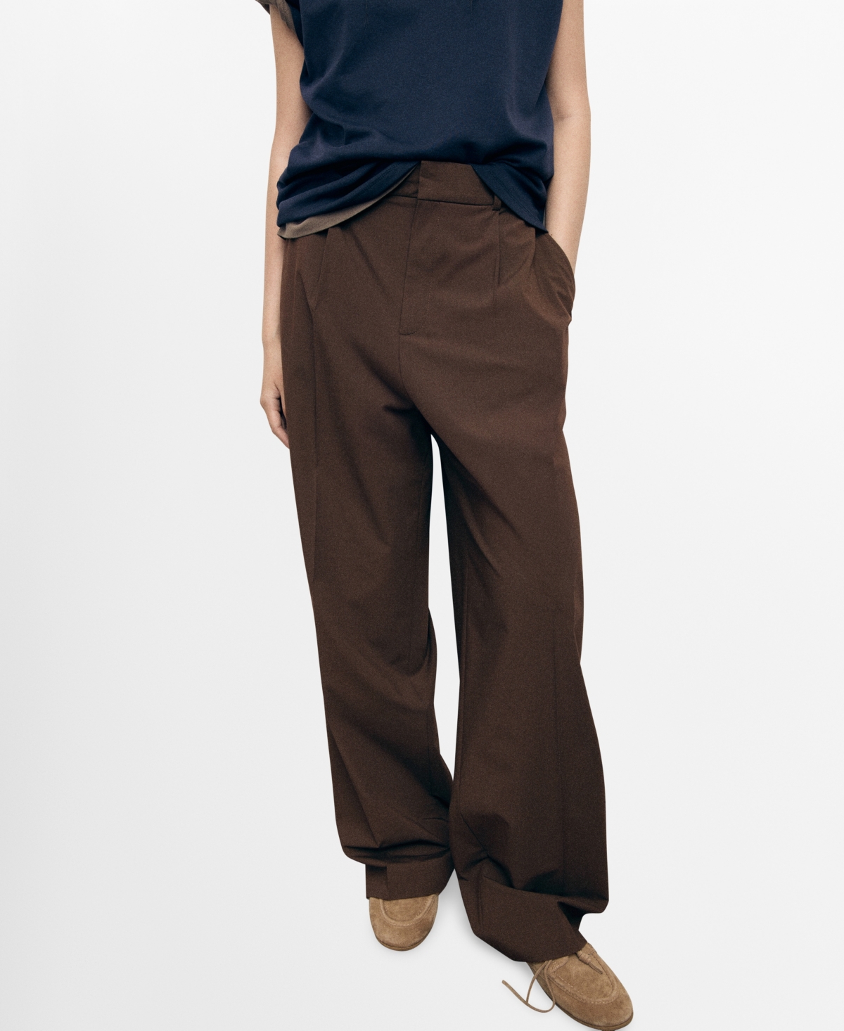 Mango Women's Low-rise Wide-leg Pants In Multi