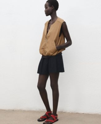 Women's Puffer Denim Vest