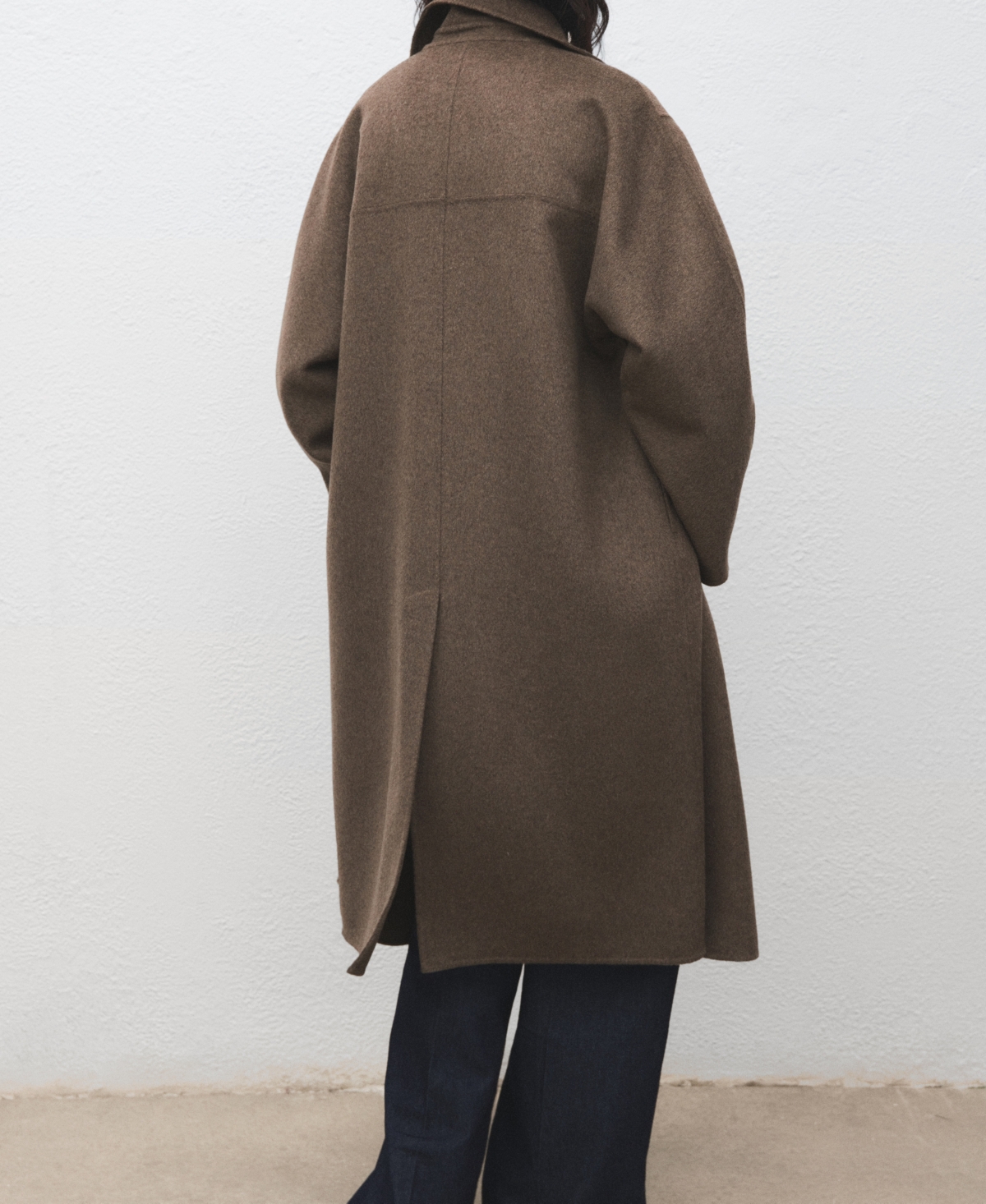 Mango Picarol Double Breasted Wool Blend Coat In Brown