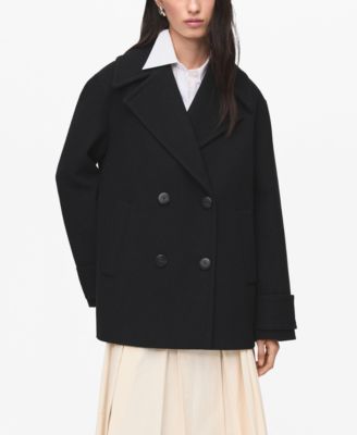 MANGO - Women's Double-Breasted Wool Blend Coat