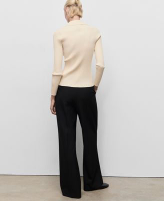 Women's Ribbed Lapel Cardigan