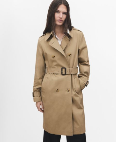 Женские куртки MANGO Belted Classic Trench Coat