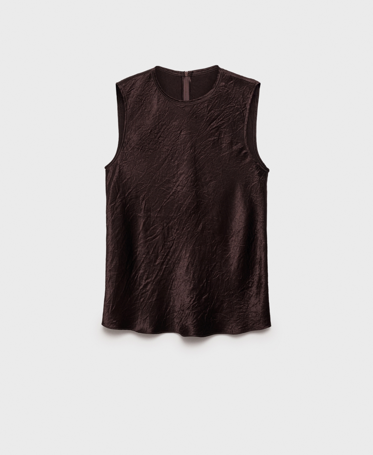 Mango Women's Wrinkled-effect Satin Blouse In Brown