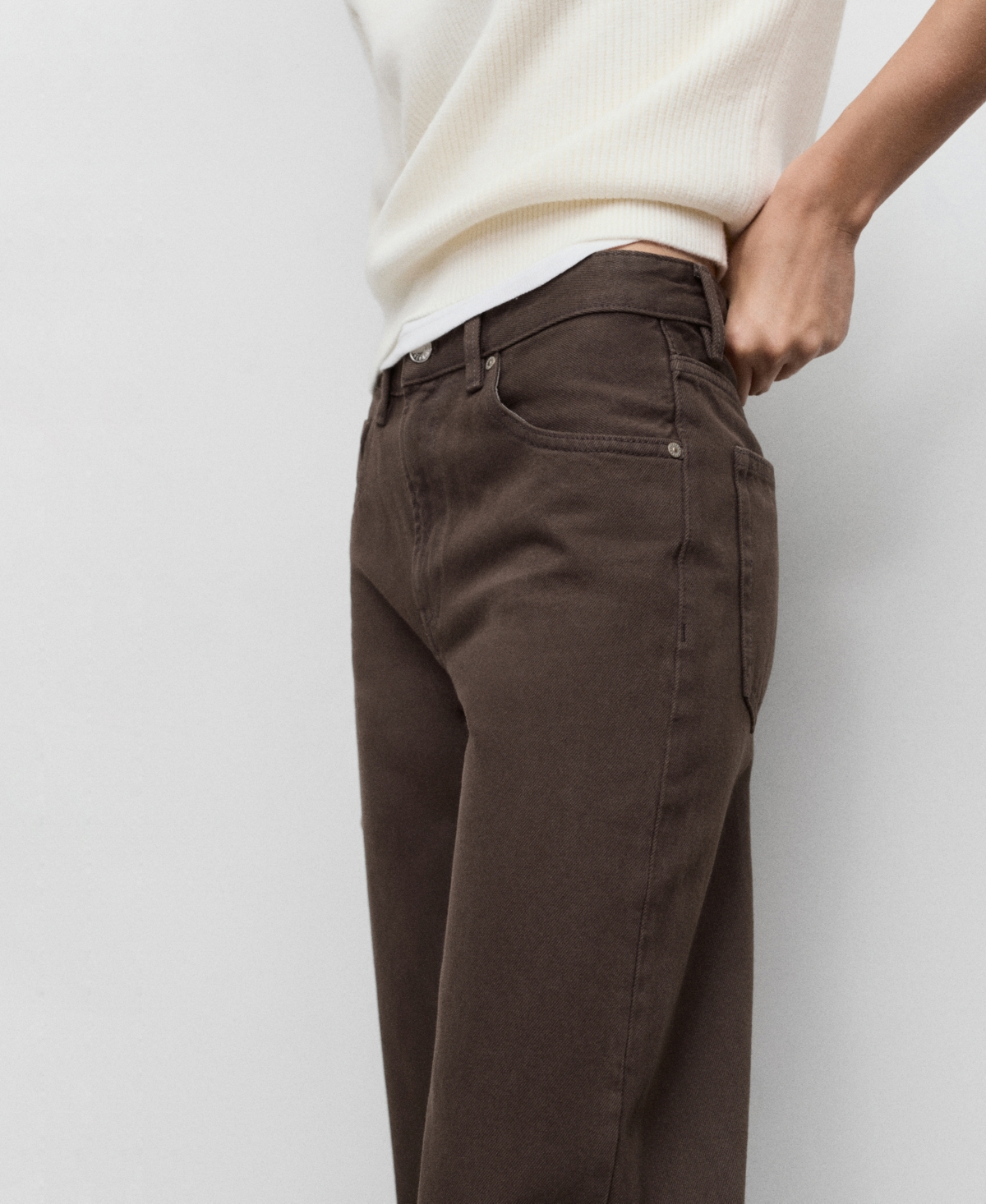 Mango Women's Miami Medium-rise Straight-fit Jeans In Brown