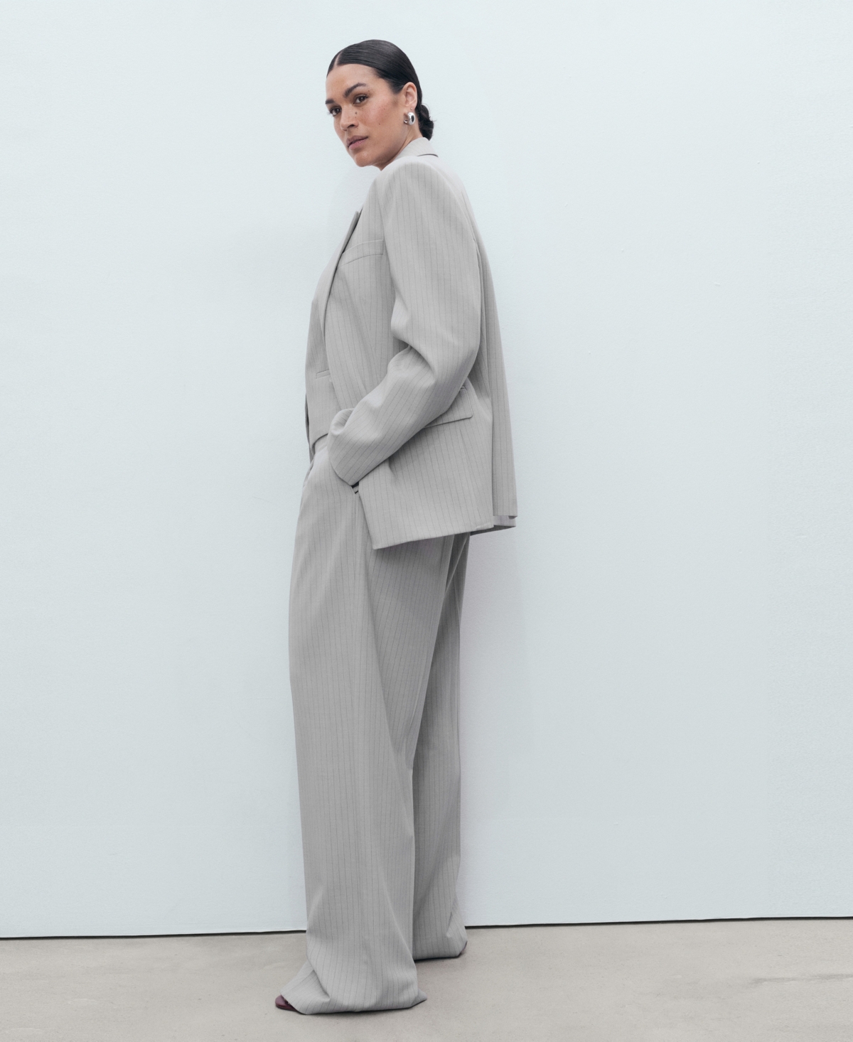 Mango Women's Pinstripe Suit Pants In Gray