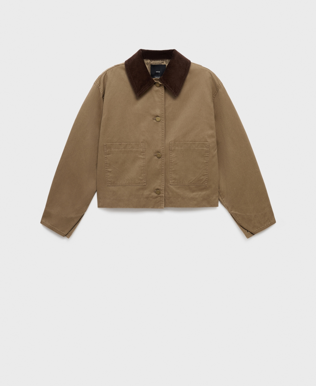 Mango Women's Corduroy Collar Denim Jacket In Brown