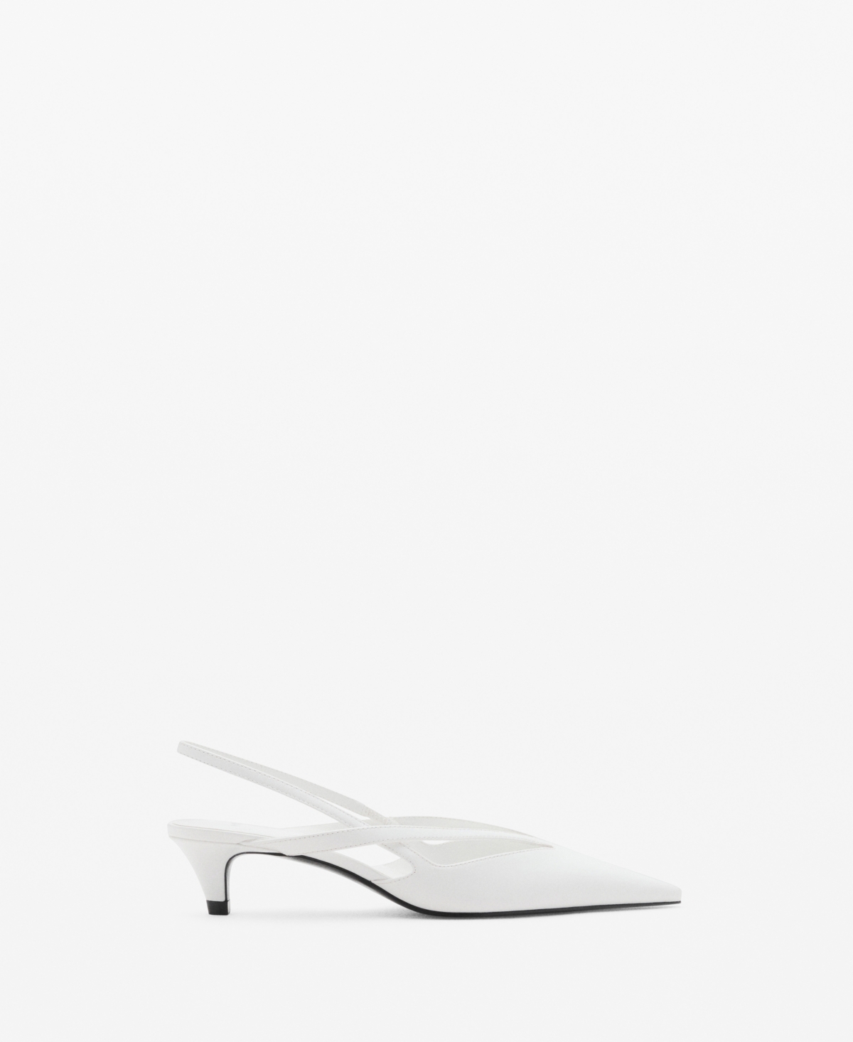 Mango Slingback Kitten Heel Pump In White