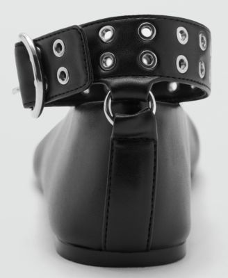 Women's Eyelet Strap Ballet Flats