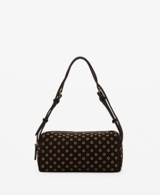 MANGO - Women's Eyelets Detail Suede Shopper Bag