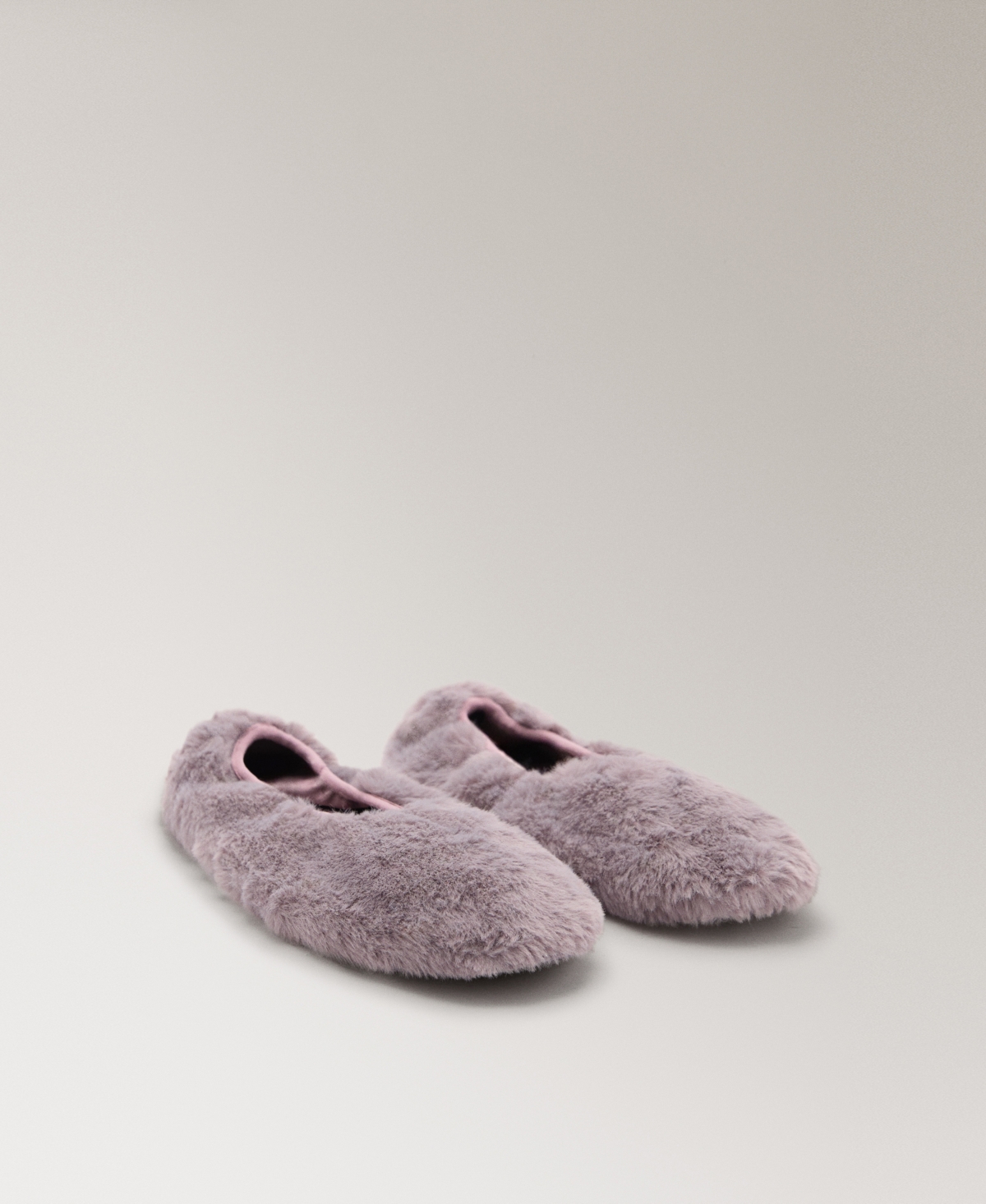 Mango Women's Fur-effect Ballerina Flats In Orange