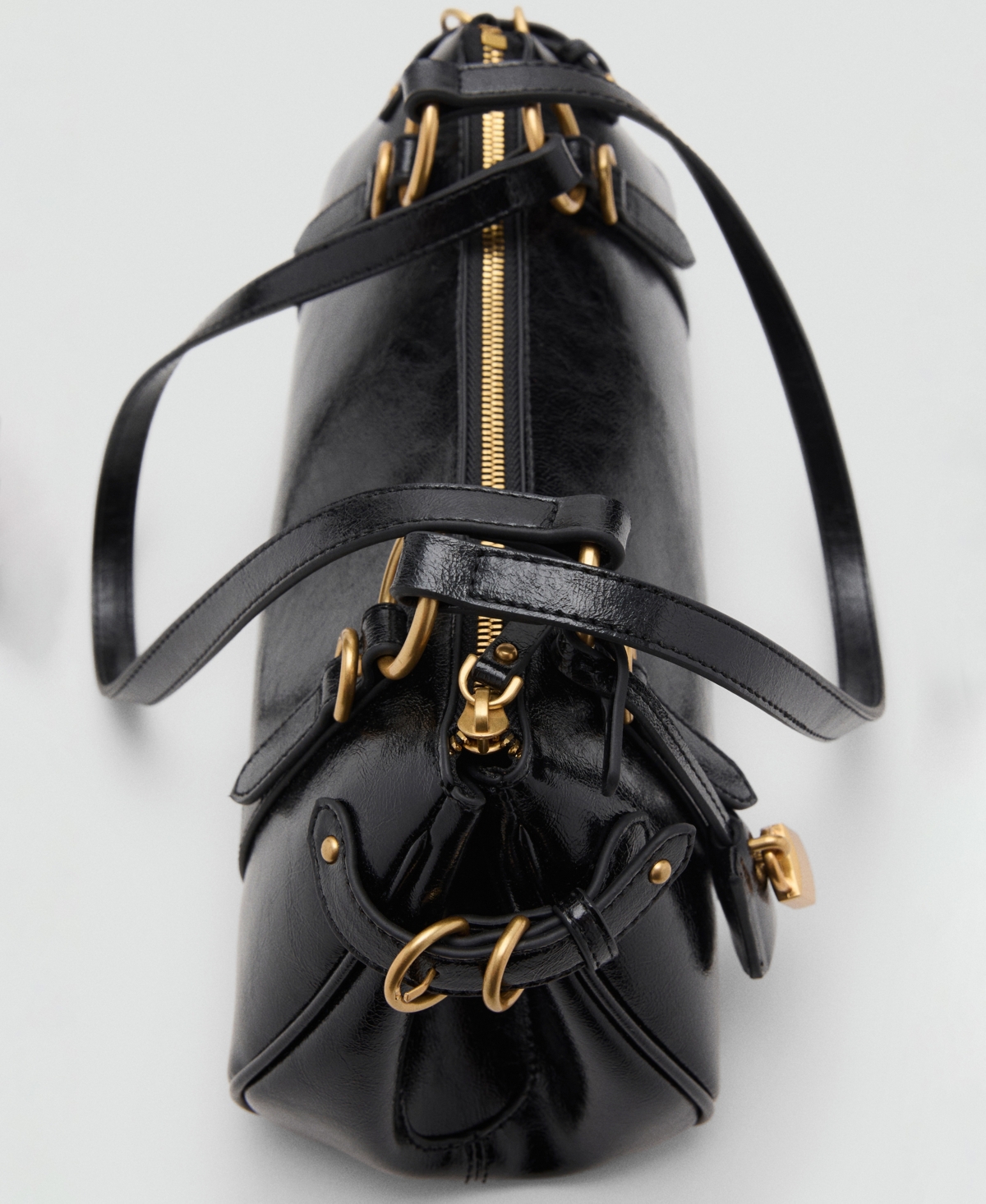 Mango Women's Charm Detail Bowling Shoulder Bag In Black