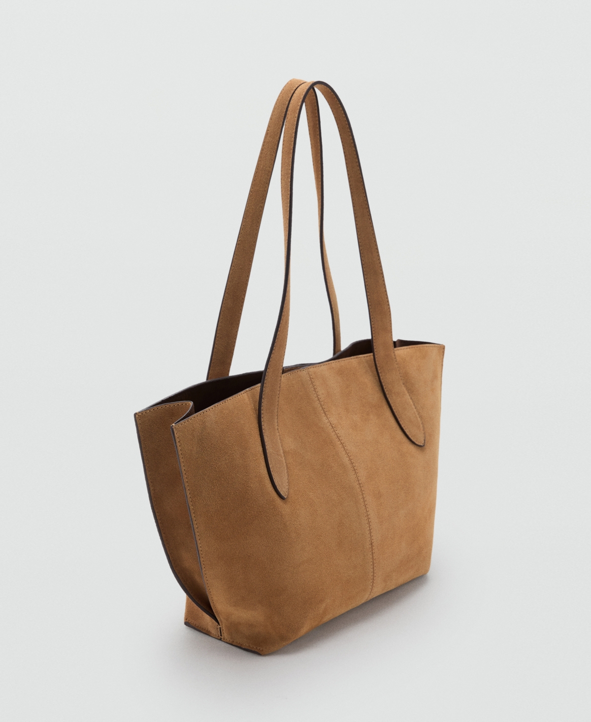 Mango Women's Suede Mini Shopper Bag In Brown
