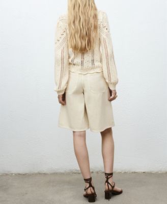 Women's Openwork Details Knitted Sweater