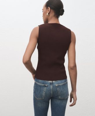 Women's Slits Detail Knitted Vest