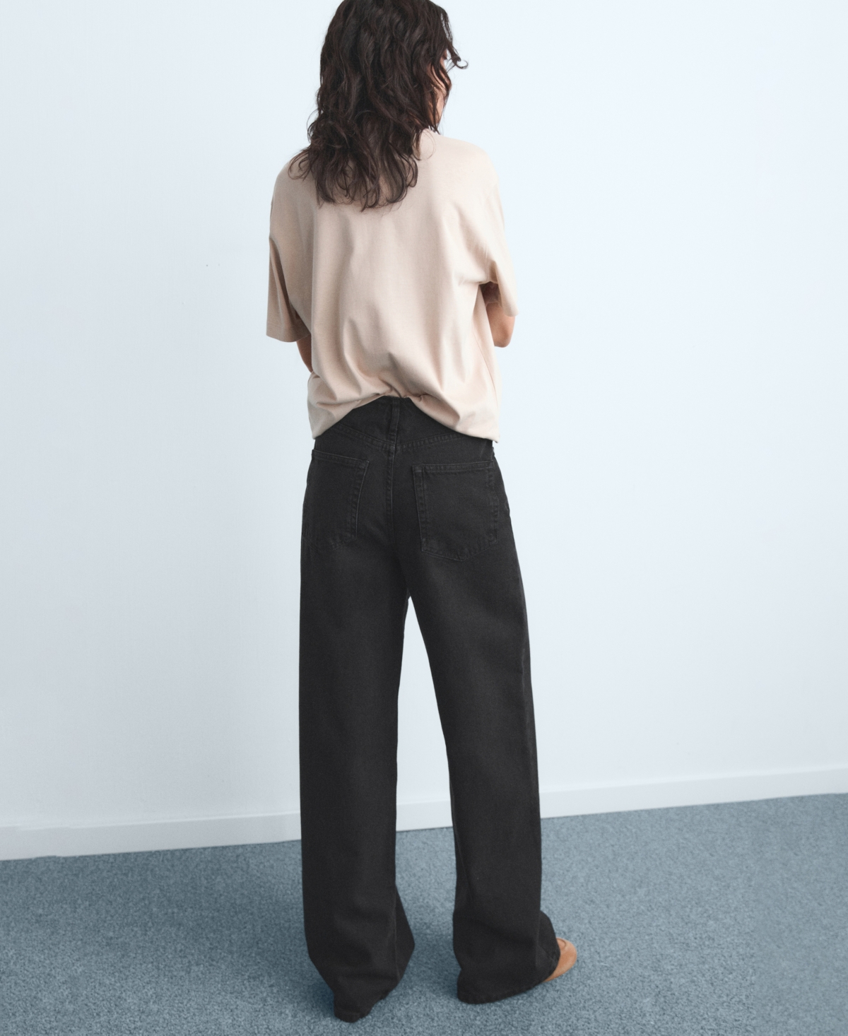 Mango Women's Wide Leg Mid-Rise Jeans