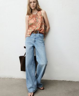 Women's Floral Pleated Blouse