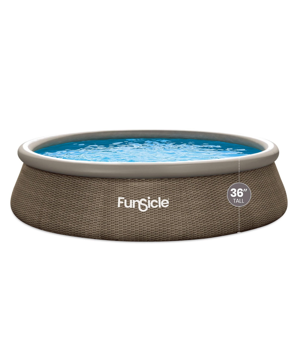 Funsicle 14' x 36" QuickSet Ring Top Above Ground Swimming Pool, Basketweave