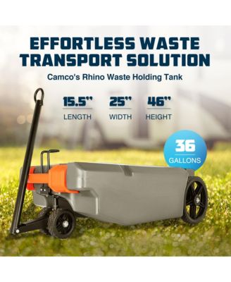39007 Rhino Portable 36 Gallon RV Waste Holding Tank w/ Hose & Accessories
