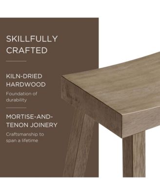 Vincent Wooden Rustic Kitchen Bar Stool, Antiqued Grey, Set of 2