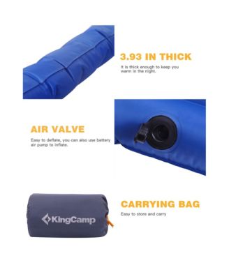 2-Person Double Sleeping Pad Lightweight Inflatable Air Mat, Blue