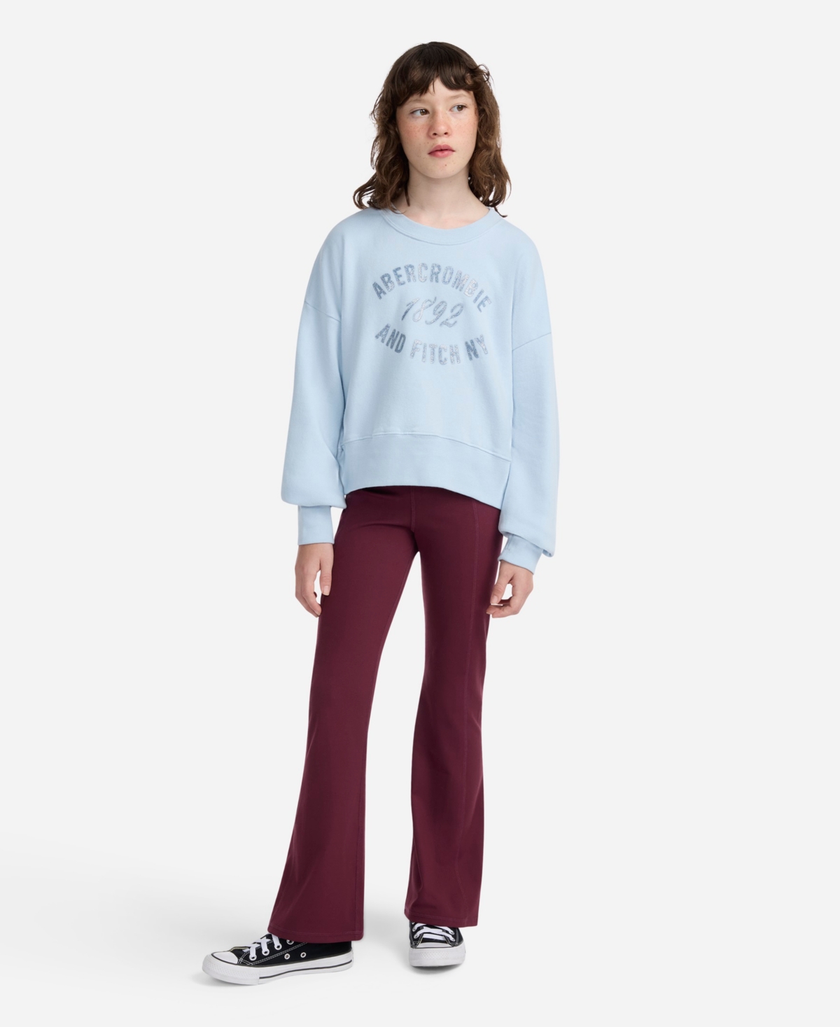 Abercrombie Girls Ribbed Crewneck Sweater In Blue