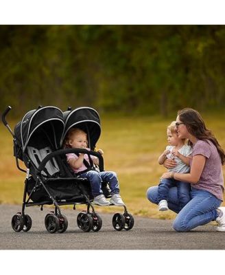 Baby Volgo Twin Umbrella Stroller, Black