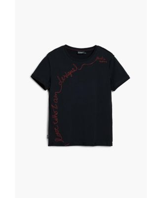 Women's T-shirt with embroidered phrase