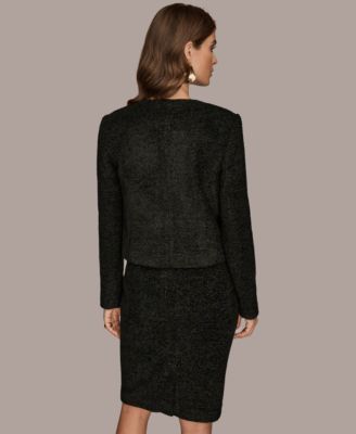 Women's Novelty Button Front Cropped Jacket, Regular & Petites